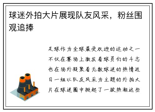 球迷外拍大片展现队友风采，粉丝围观追捧